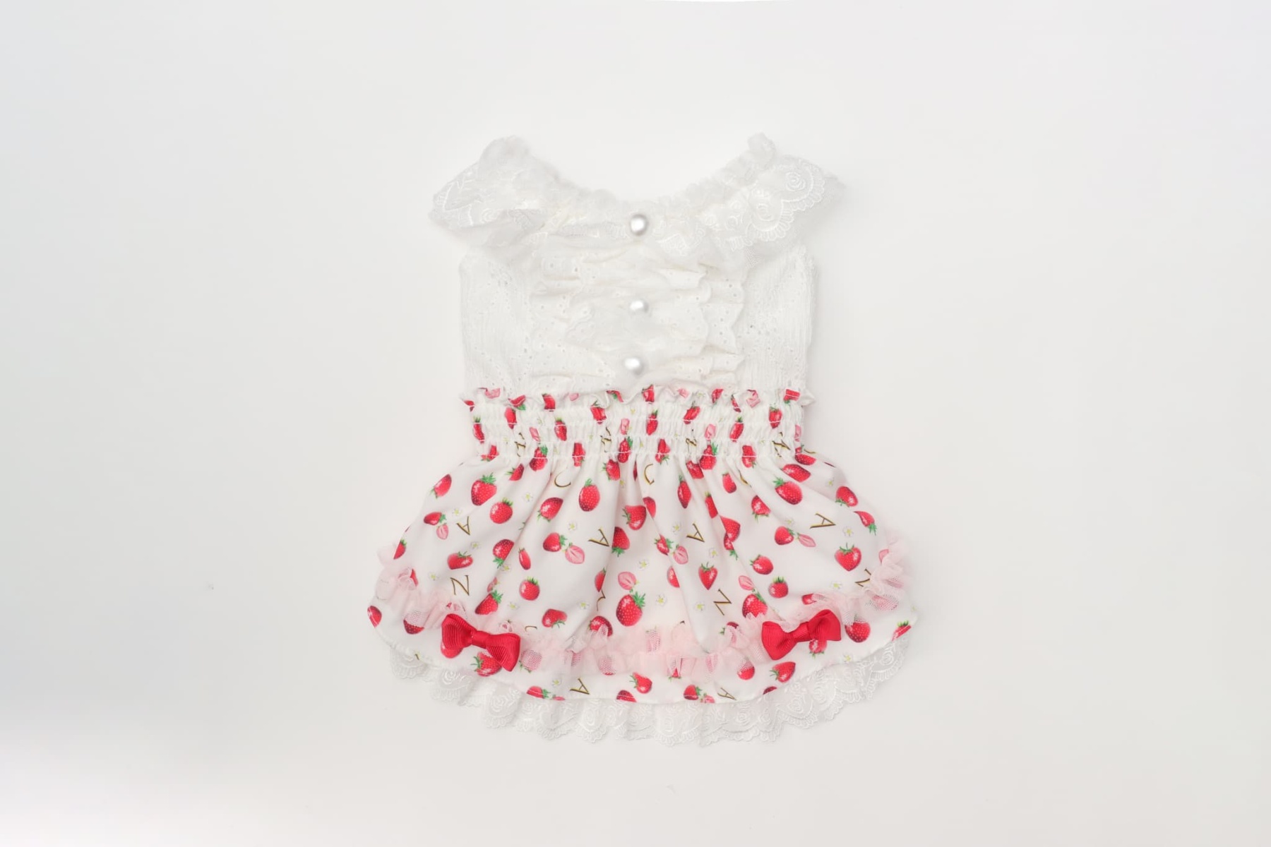 いちご柄シフォンドッキングワンピース