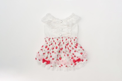 いちご柄シフォンドッキングワンピース