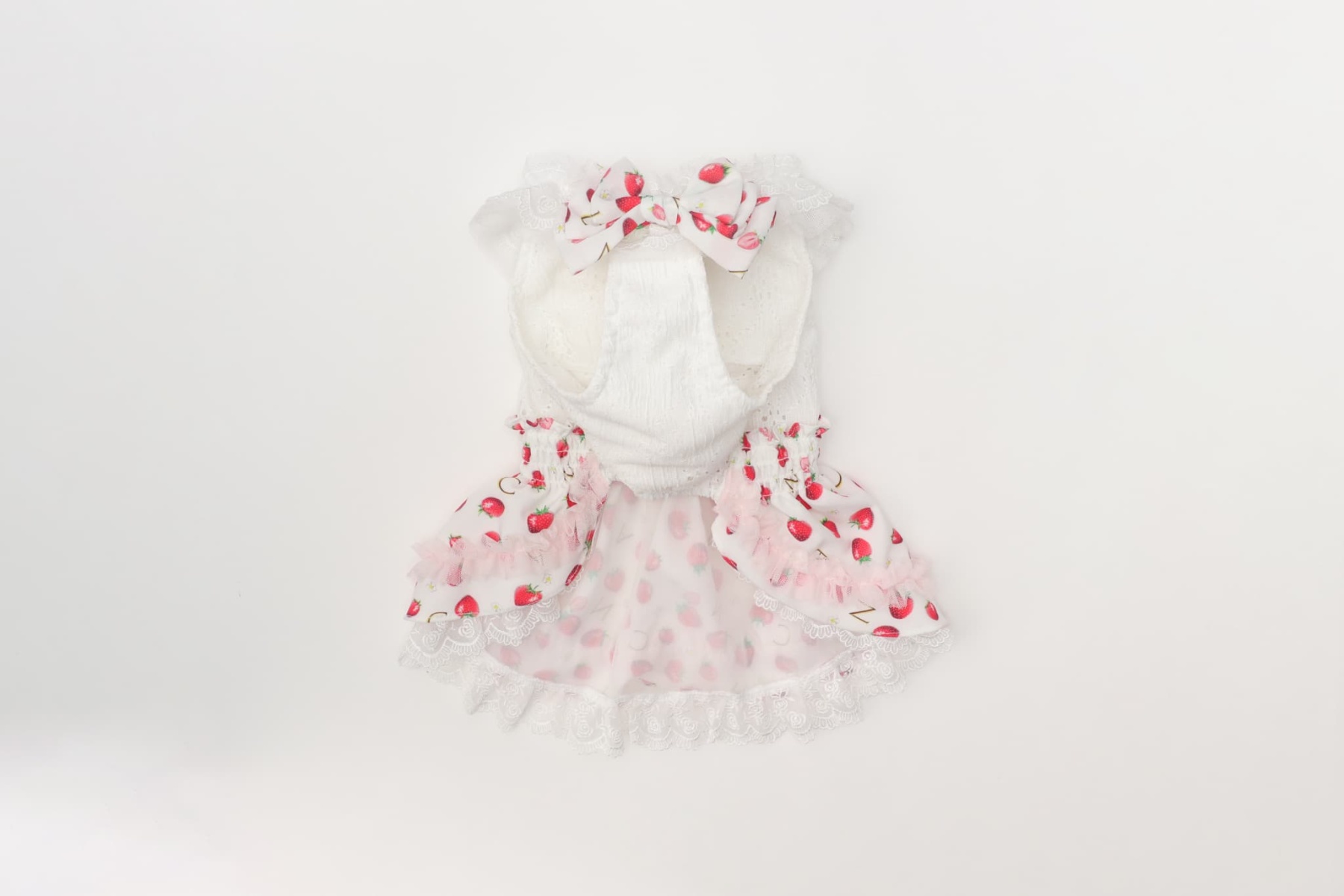 いちご柄シフォンドッキングワンピース