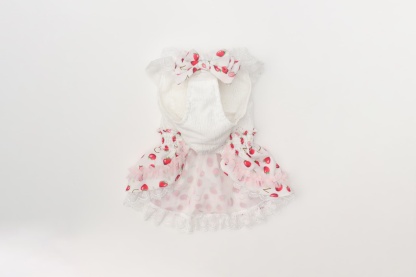 いちご柄シフォンドッキングワンピース