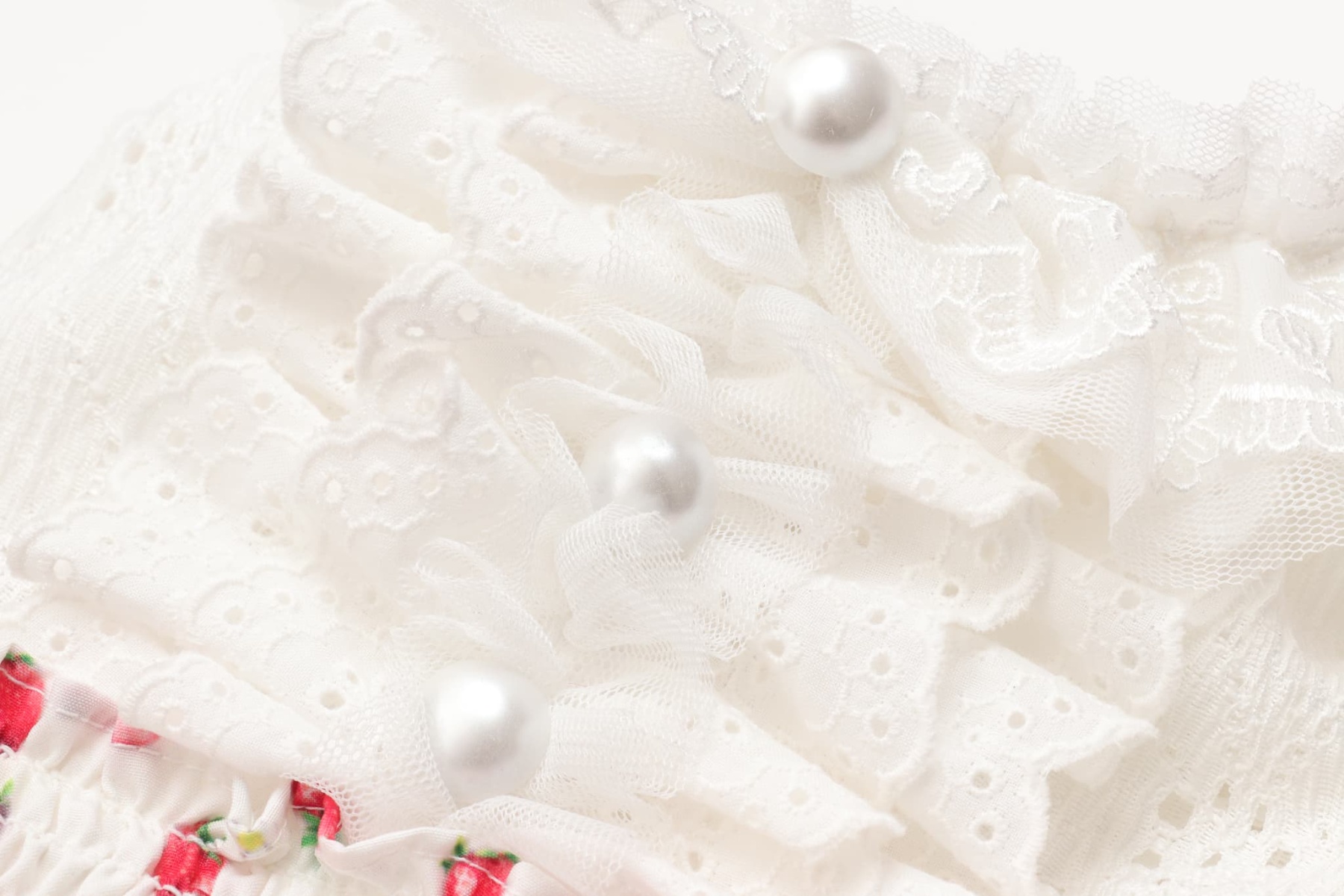 いちご柄シフォンドッキングワンピース