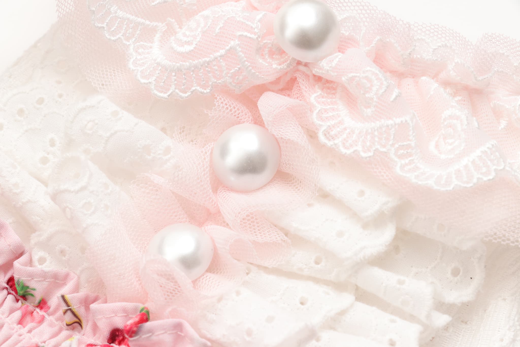 いちご柄シフォンドッキングワンピース