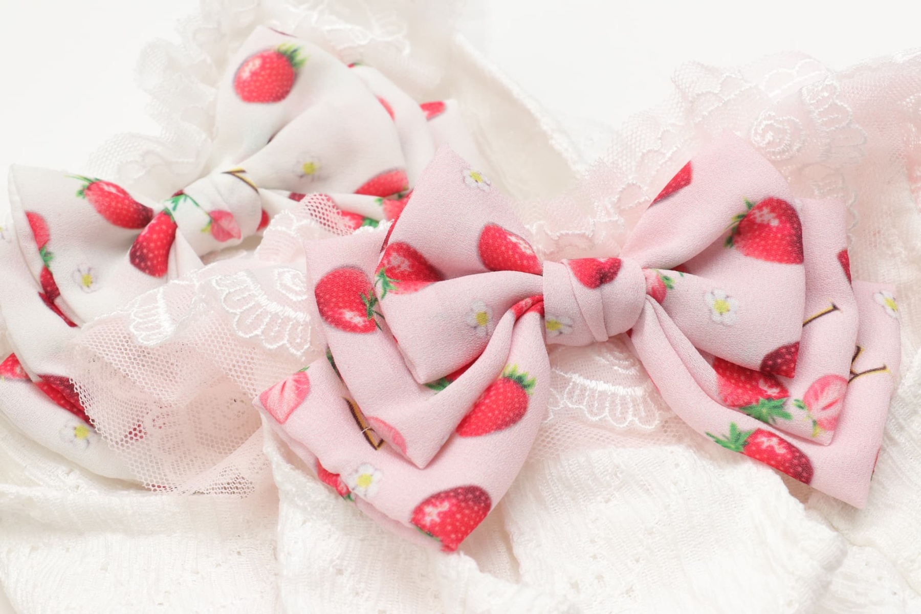 いちご柄シフォンドッキングワンピース