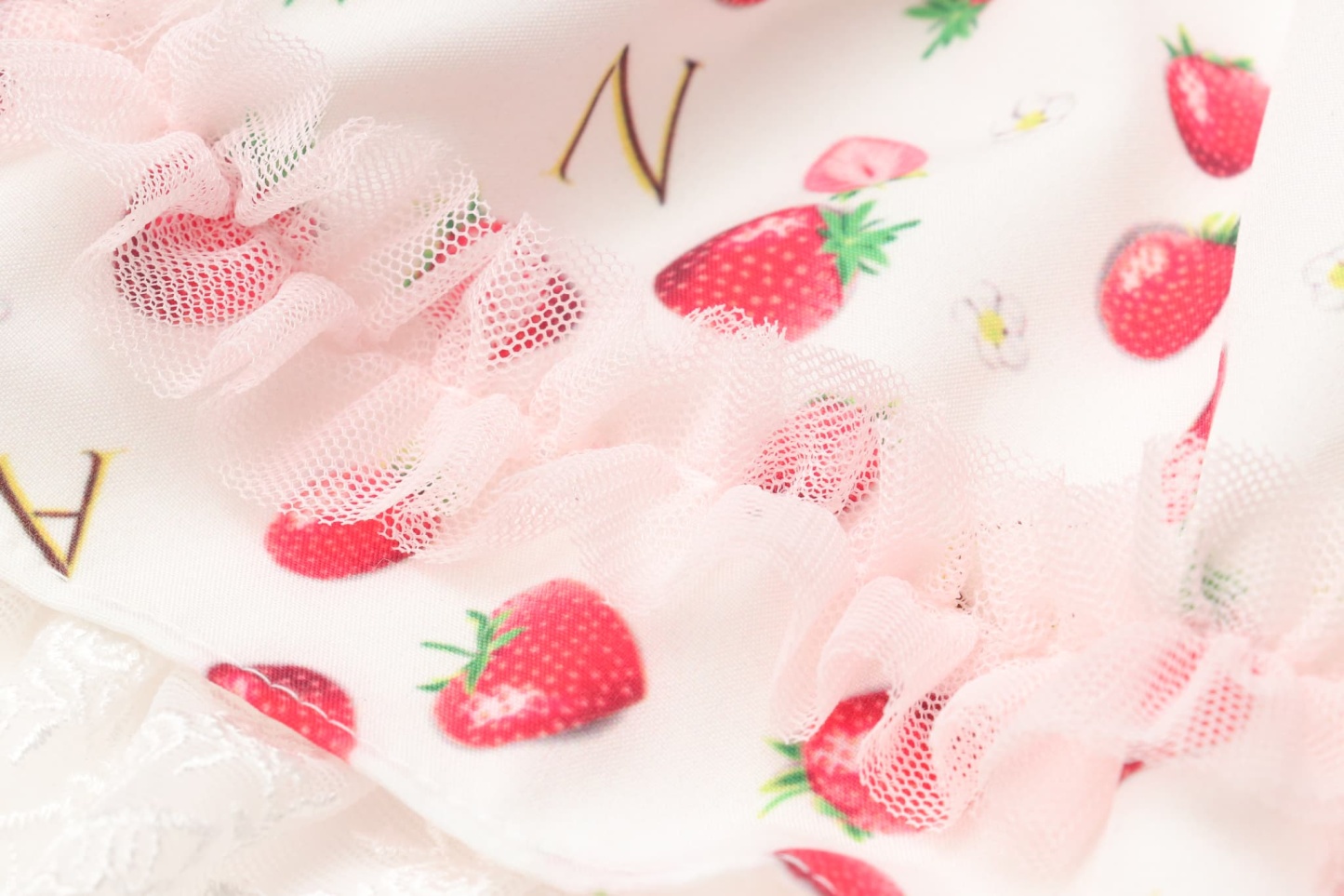 いちご柄シフォンドッキングワンピース