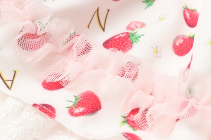 いちご柄シフォンドッキングワンピース