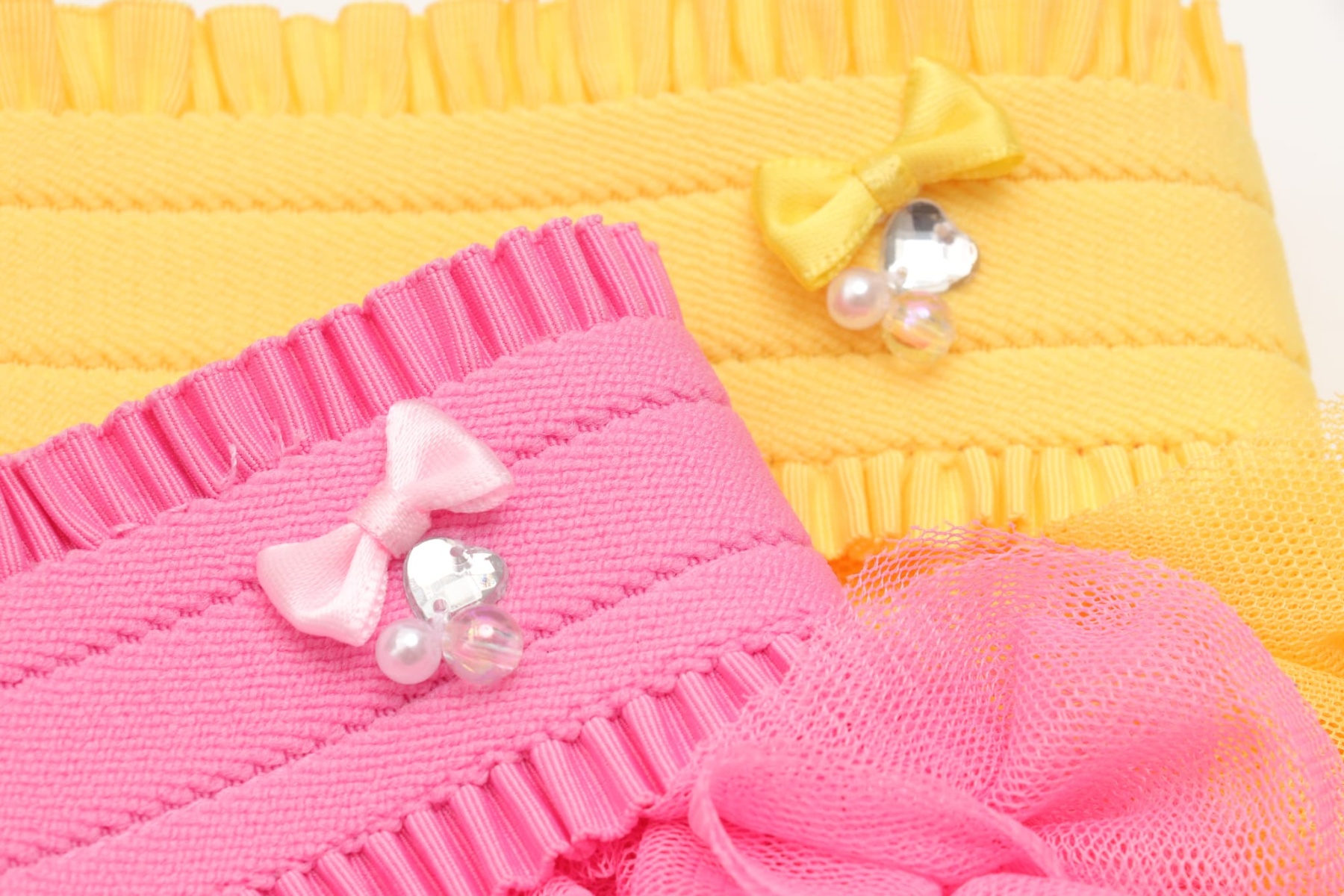 チュールフリルスカート（イエロー・ピンク）