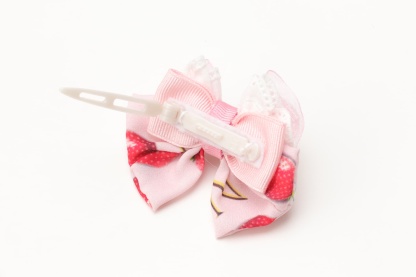 いちご柄シフォンミニバレッタリボン