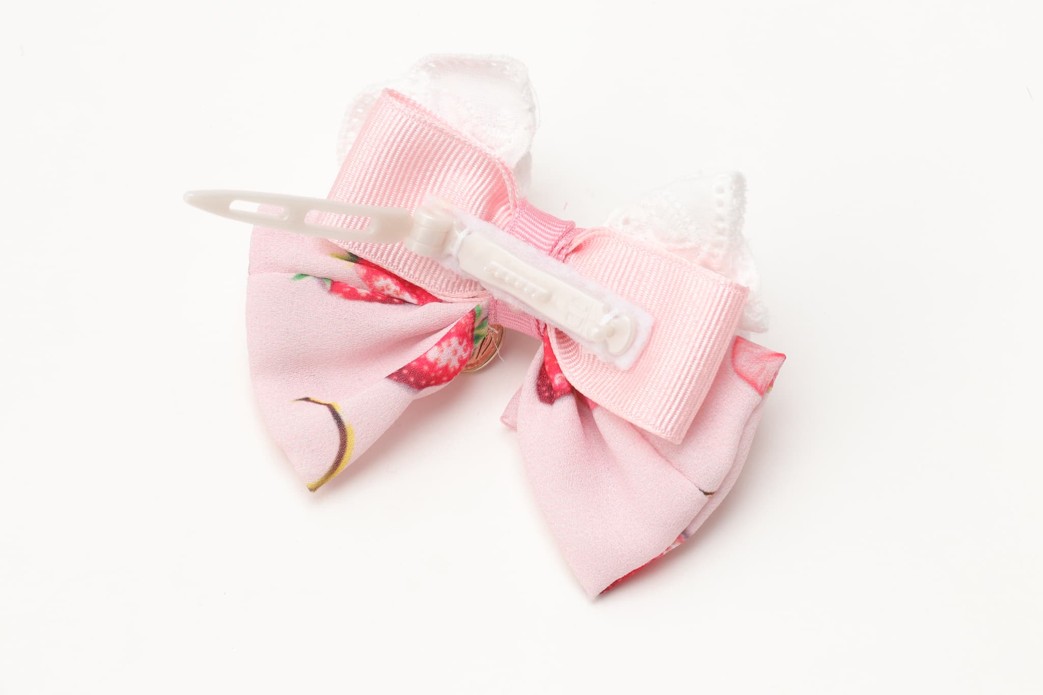 いちご柄シフォンバレッタリボン