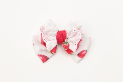 いちご柄シフォンバレッタリボン