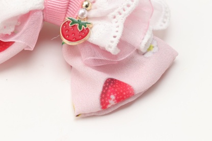 いちご柄シフォンバレッタリボン