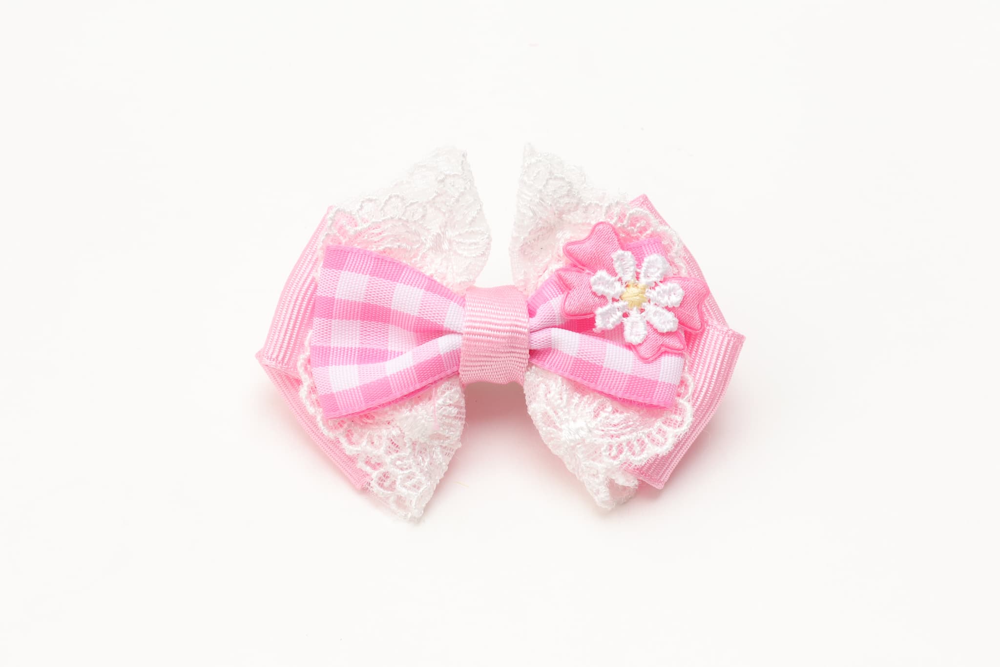 ギンガムチェックバレッタリボン