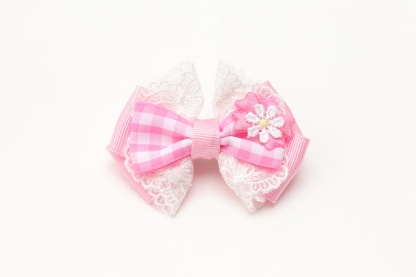 ギンガムチェックバレッタリボン