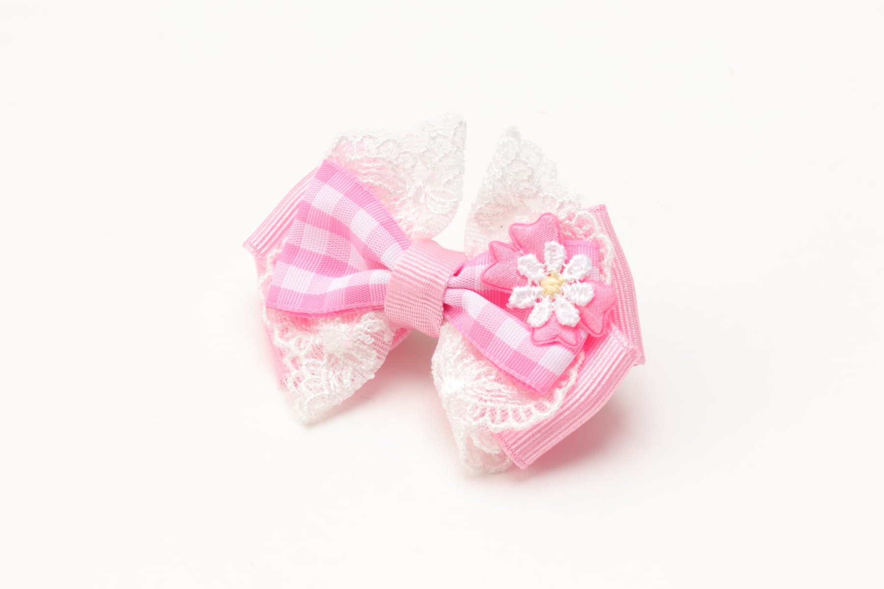 ギンガムチェックバレッタリボン