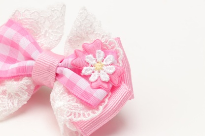 ギンガムチェックバレッタリボン