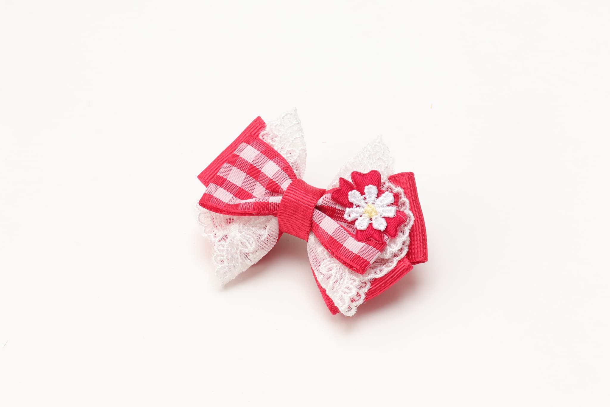 ギンガムチェックバレッタリボン