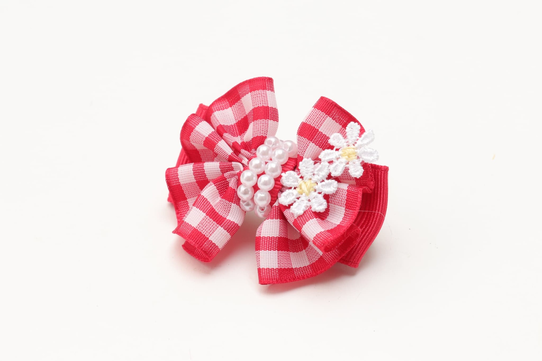 ギンガムチェックミニバレッタリボン