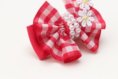ギンガムチェックミニバレッタリボン