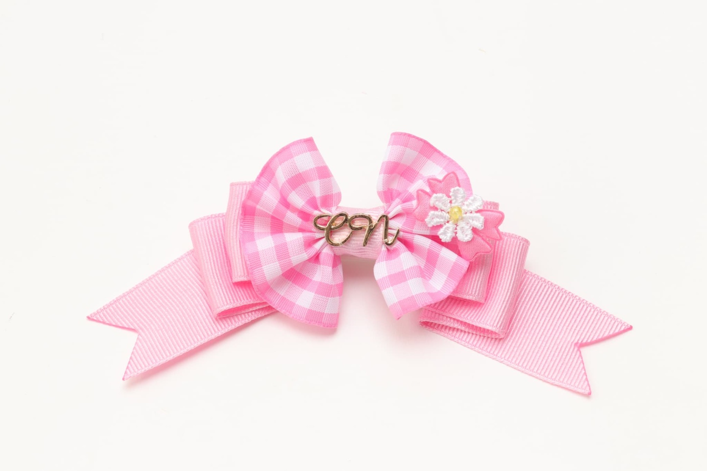 ギンガムフリル姫リボン