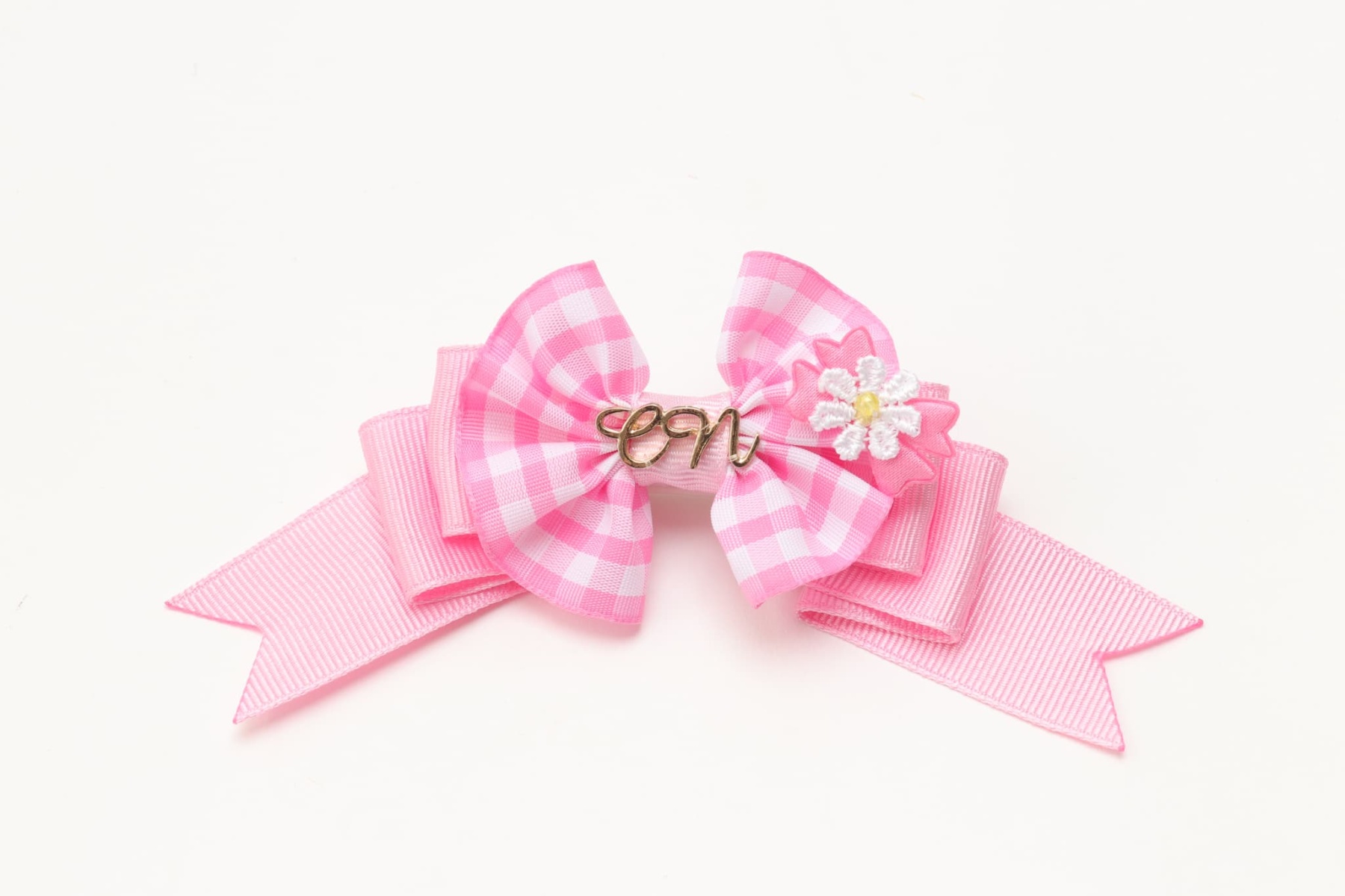 ギンガムフリル姫リボン