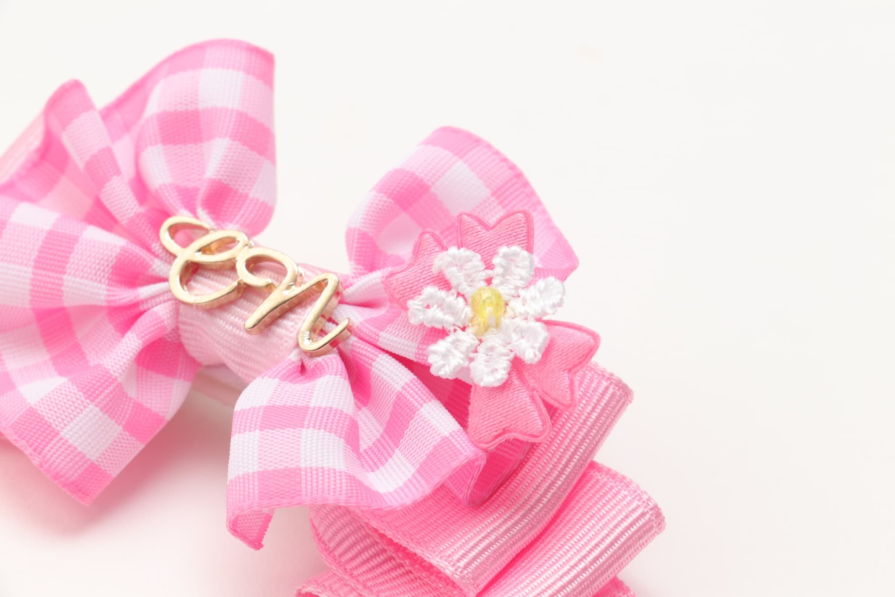 ギンガムフリル姫リボン