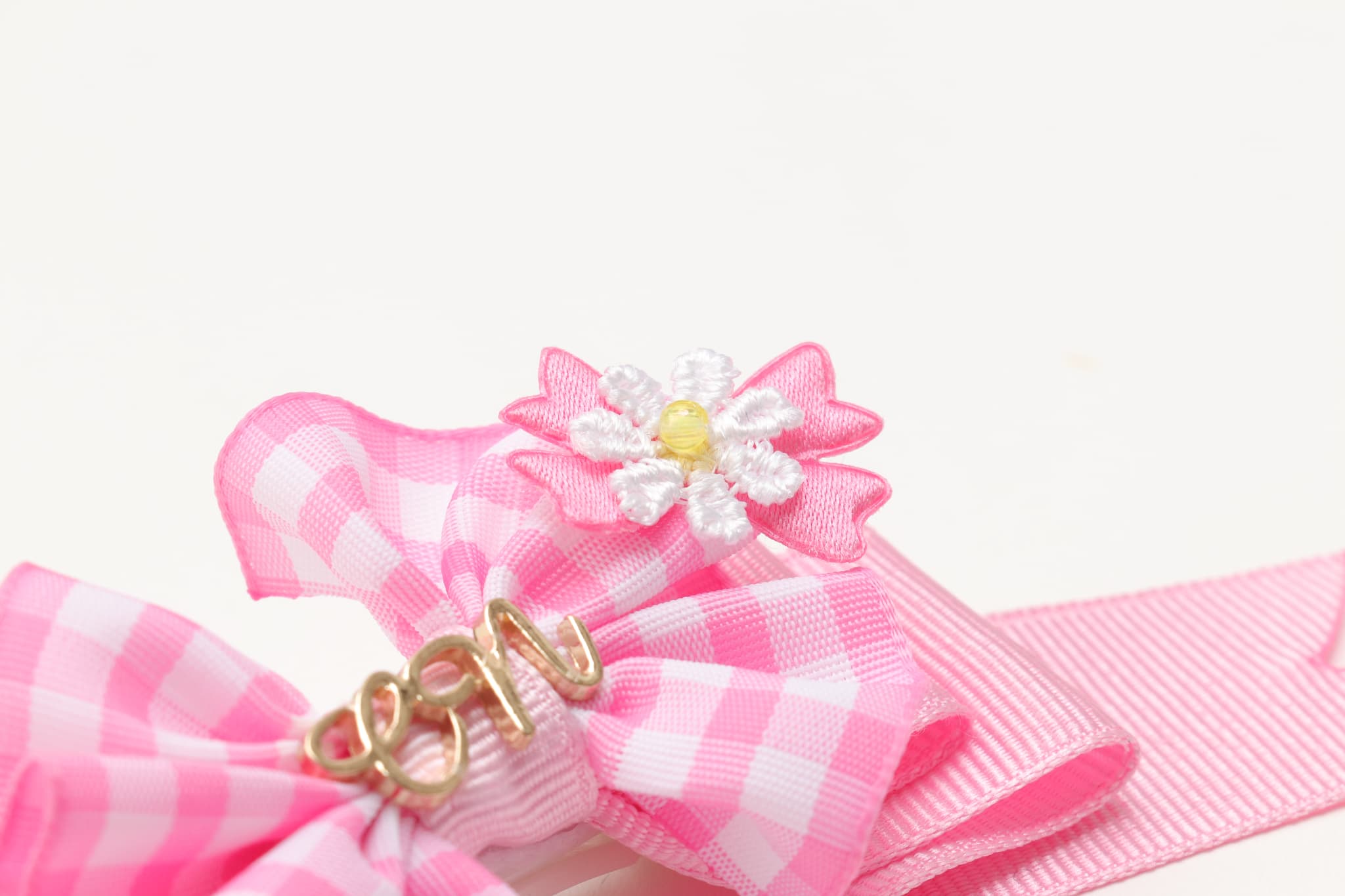 ギンガムフリル姫リボン