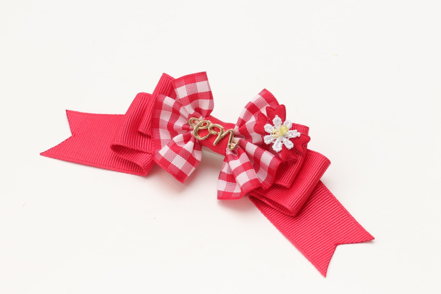ギンガムフリル姫リボン