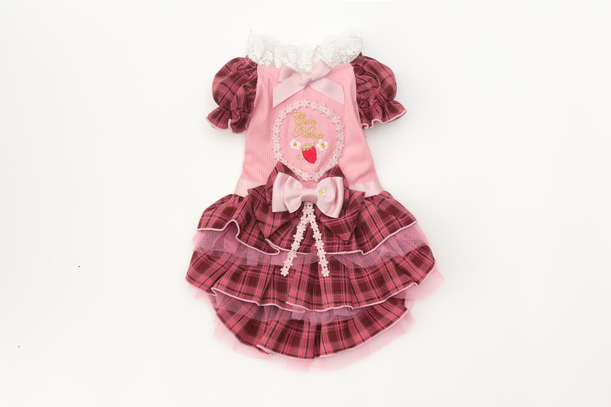 レトロいちごタータンチェックワンピース