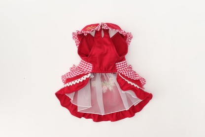 レトロいちごギンガムフリルワンピース