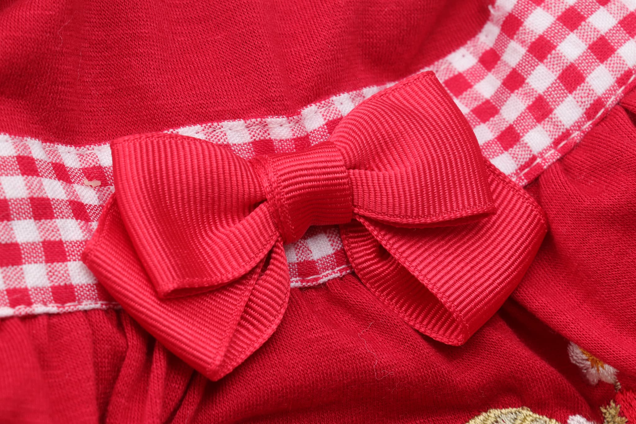 レトロいちごギンガムフリルワンピース