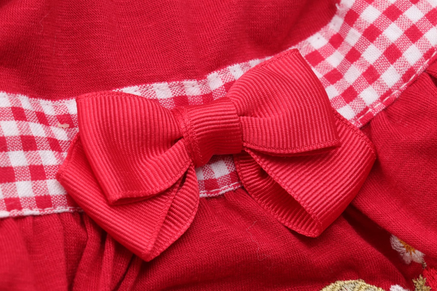 レトロいちごギンガムフリルワンピース