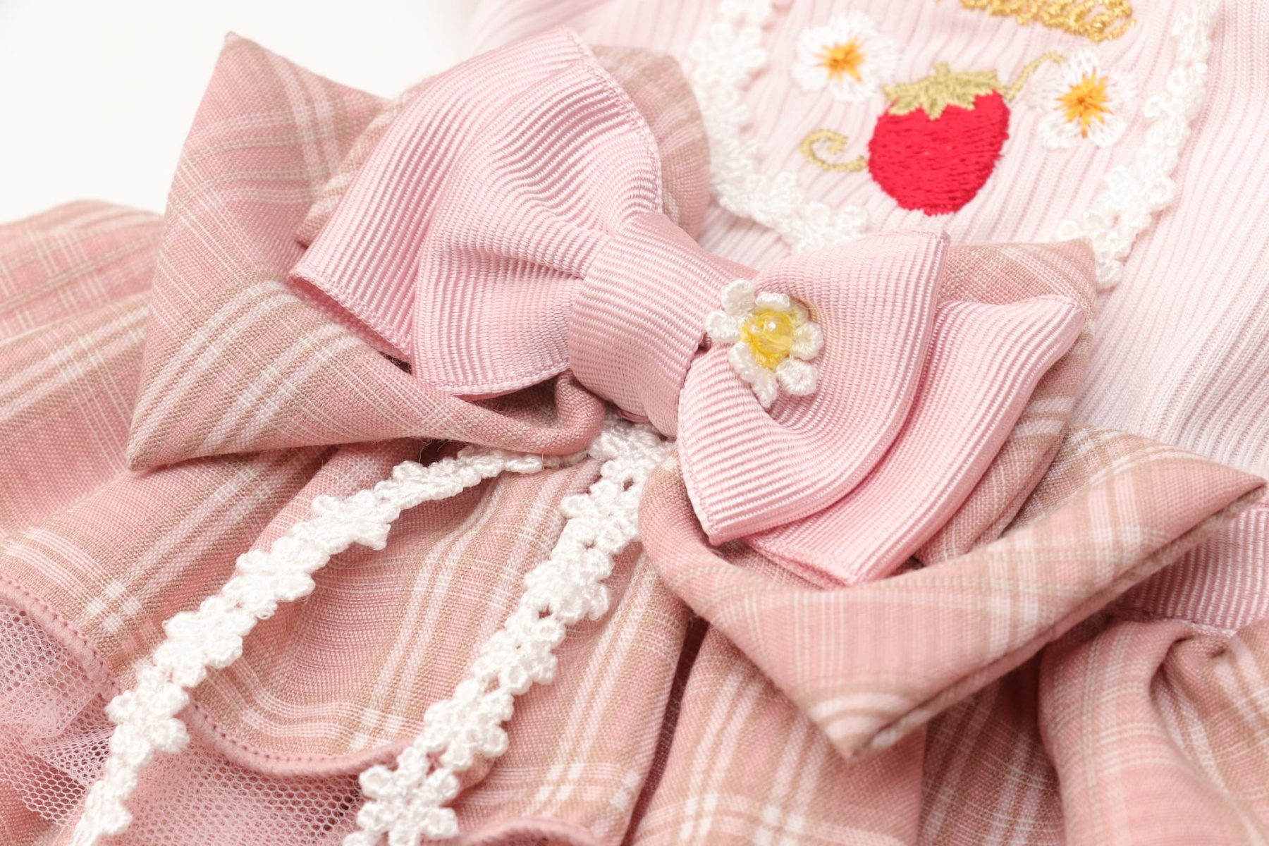 レトロいちごタータンチェックワンピース