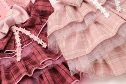 レトロいちごタータンチェックワンピース