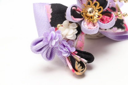 和ロリつまみ細工バレッタリボン