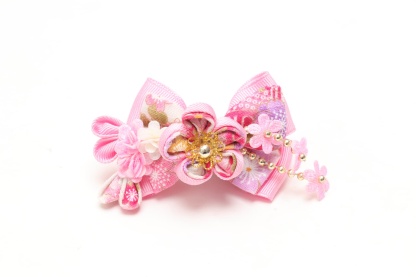 和ロリつまみ細工バレッタリボン