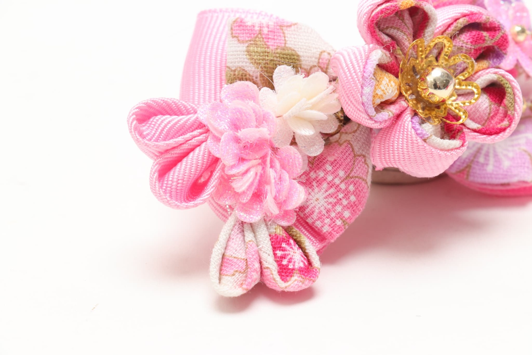 和ロリつまみ細工バレッタリボン