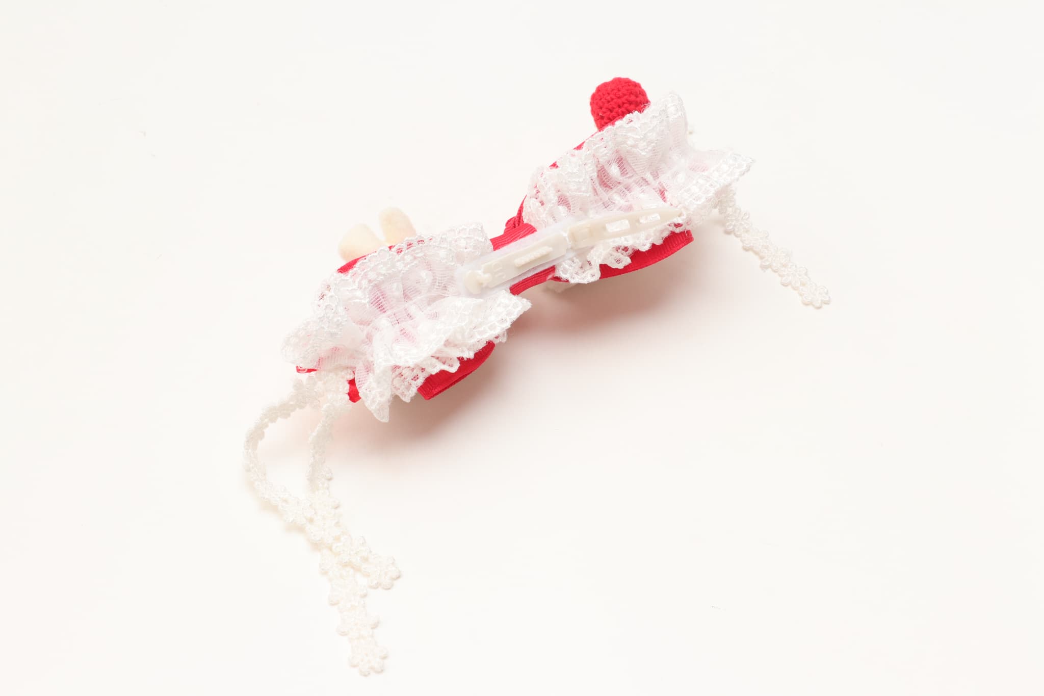 LB-323くまいちごバレッタリボン レッド