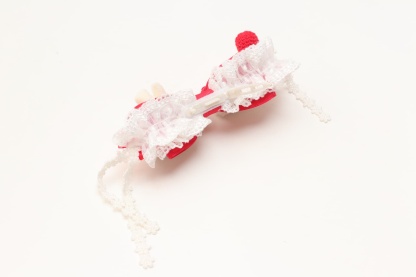 LB-323くまいちごバレッタリボン レッド