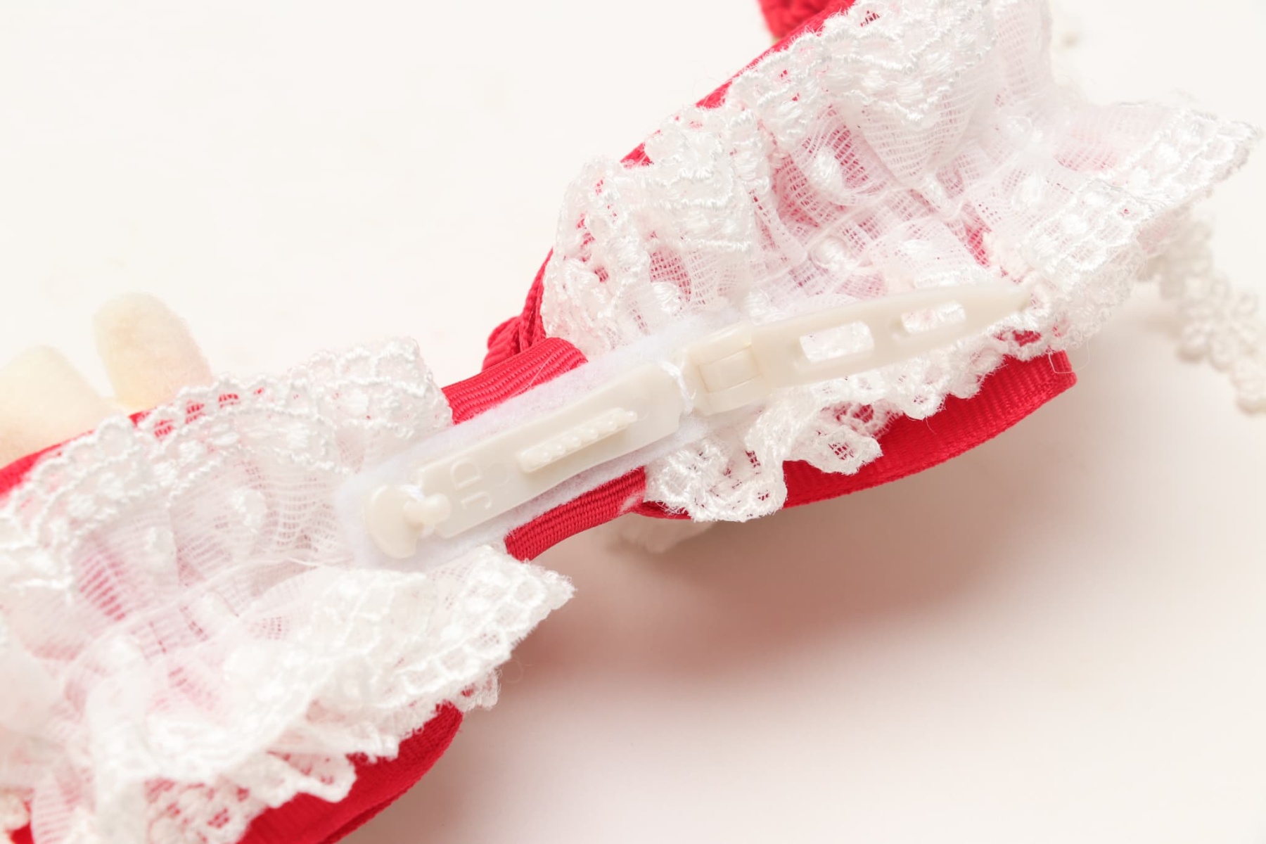 LB-323くまいちごバレッタリボン レッド