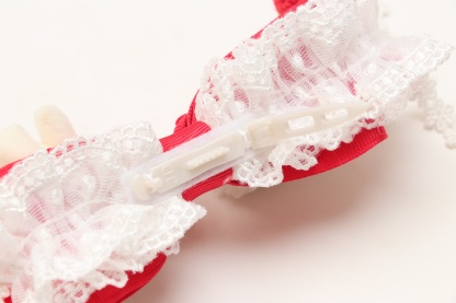 LB-323くまいちごバレッタリボン レッド