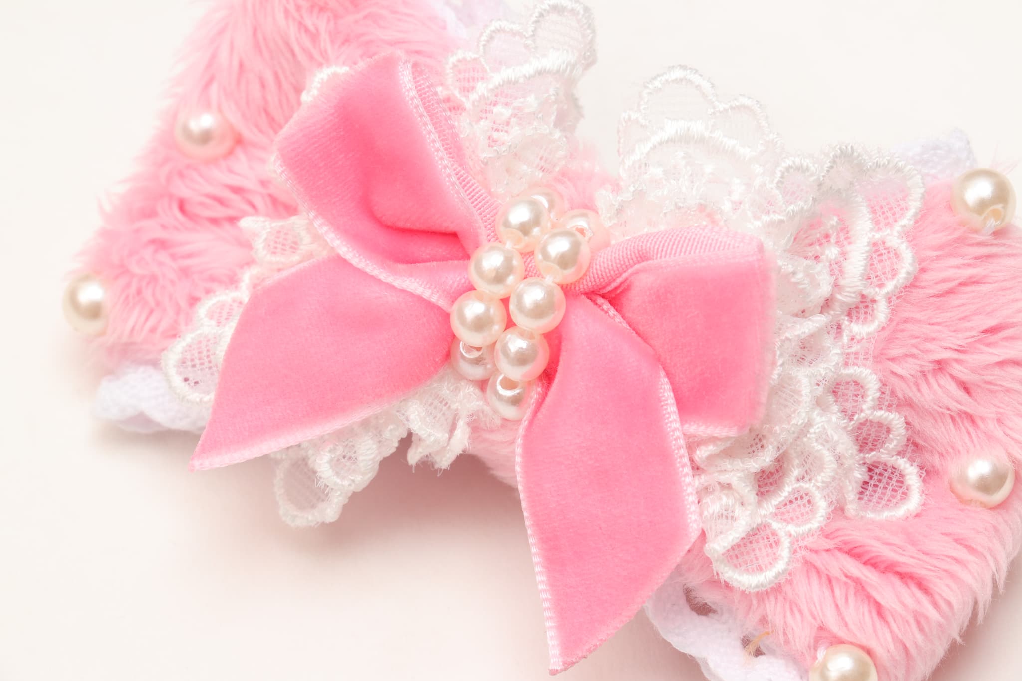 LB-324ファーデコレーションバレッタリボン