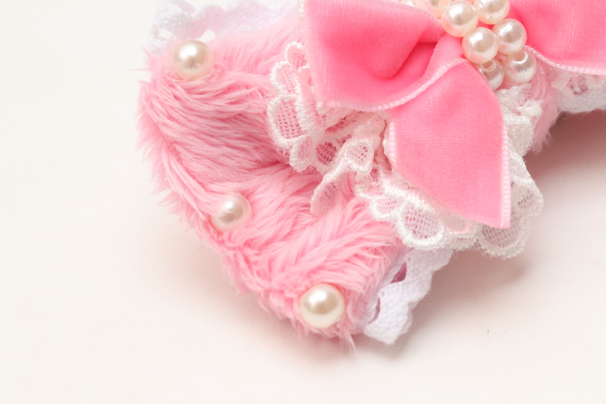 LB-324ファーデコレーションバレッタリボン