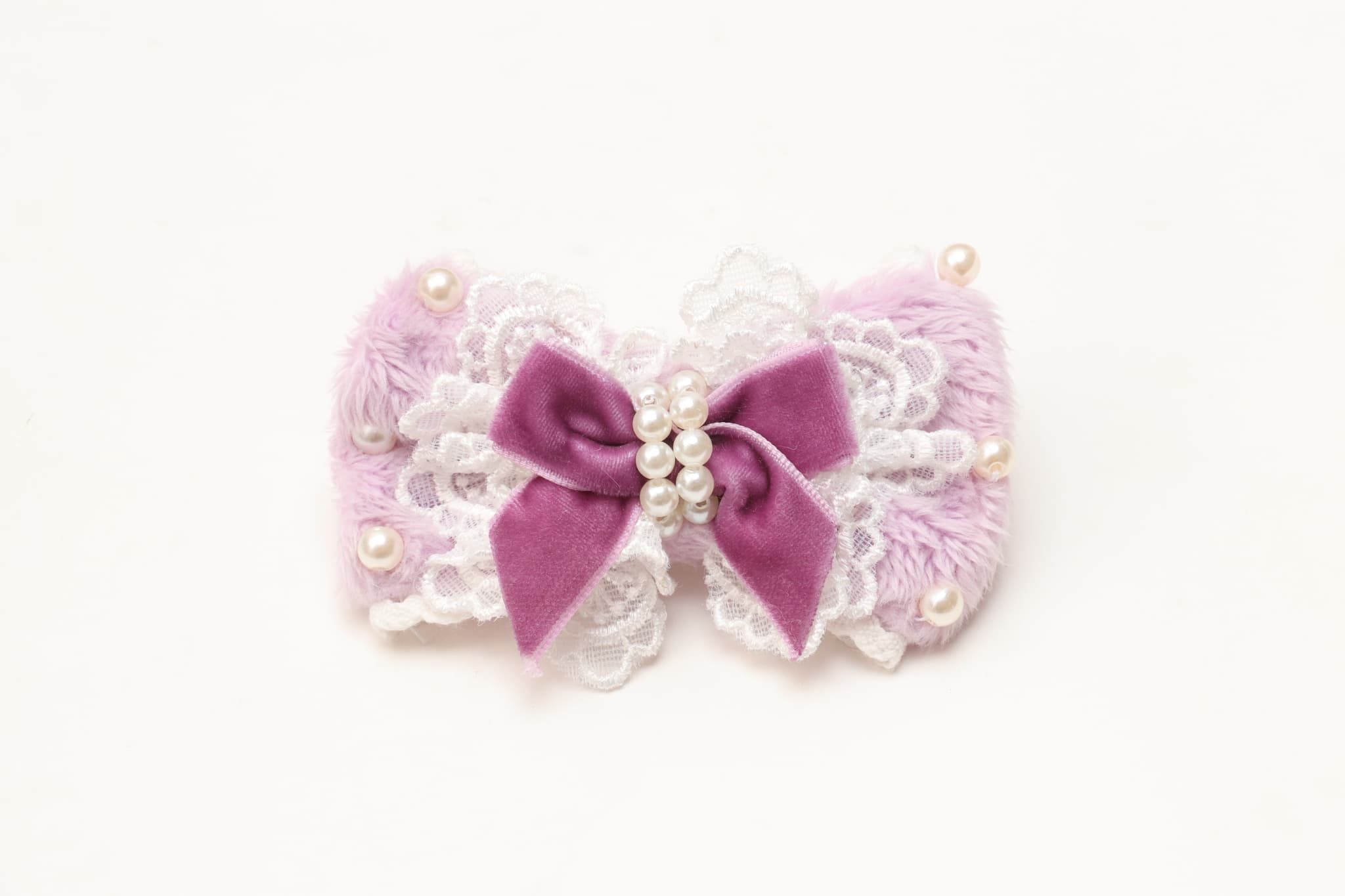 LB-324ファーデコレーションバレッタリボン