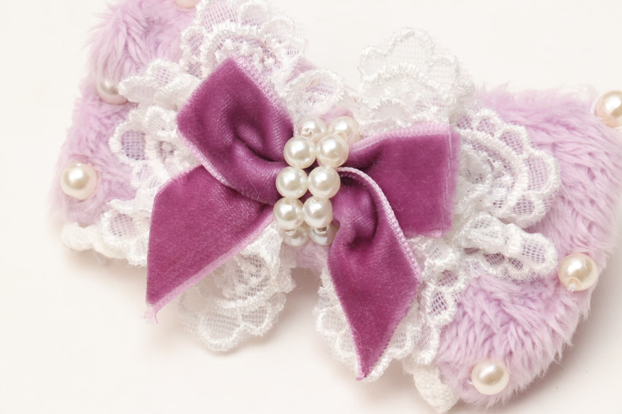 LB-324ファーデコレーションバレッタリボン