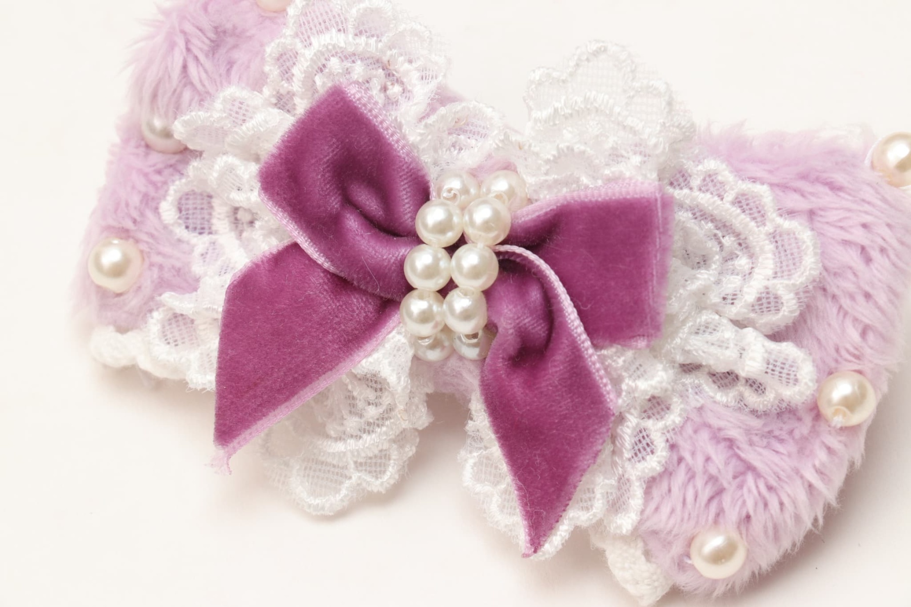 LB-324ファーデコレーションバレッタリボン