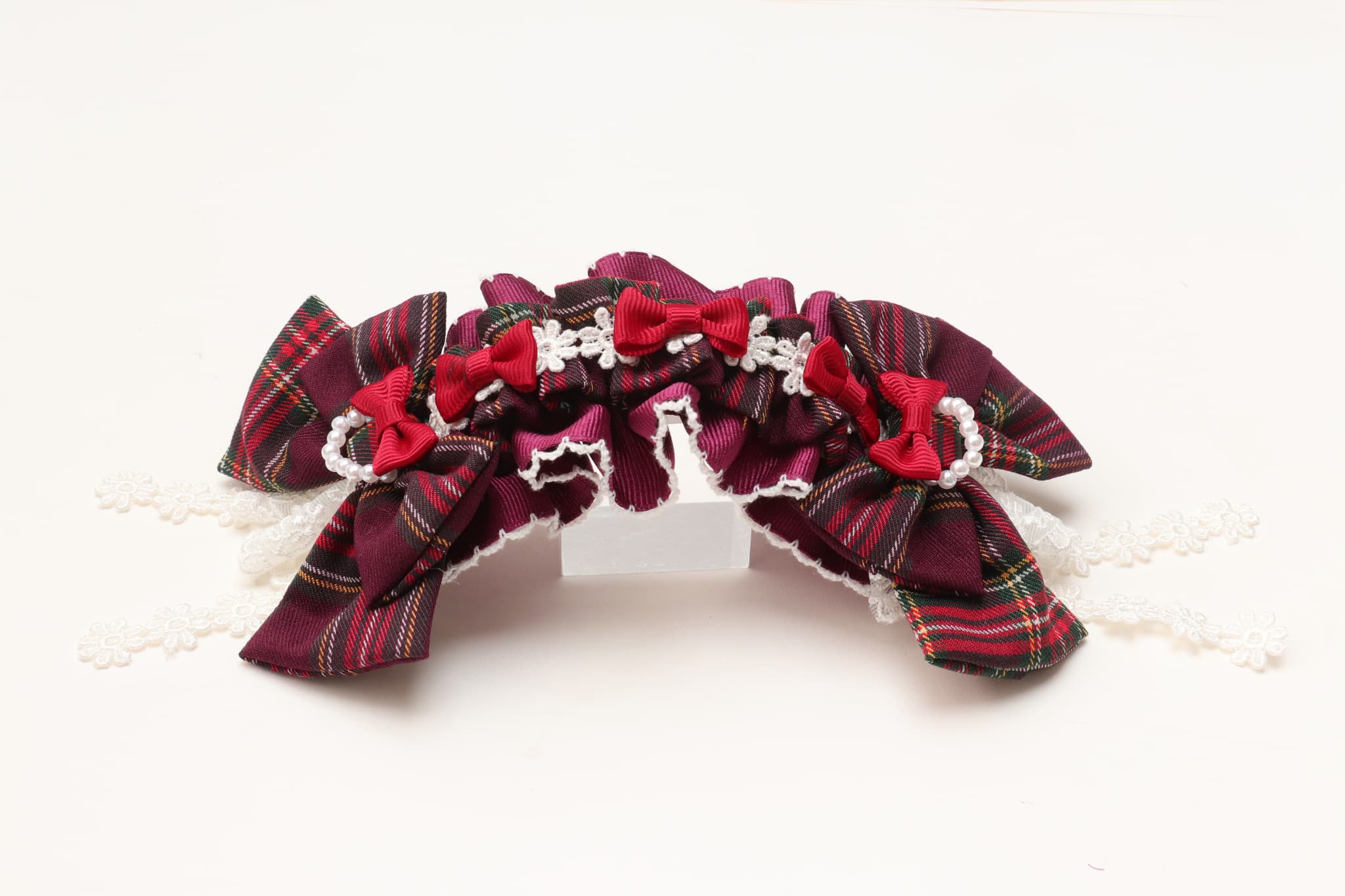 タータンチェックヘッドドレス