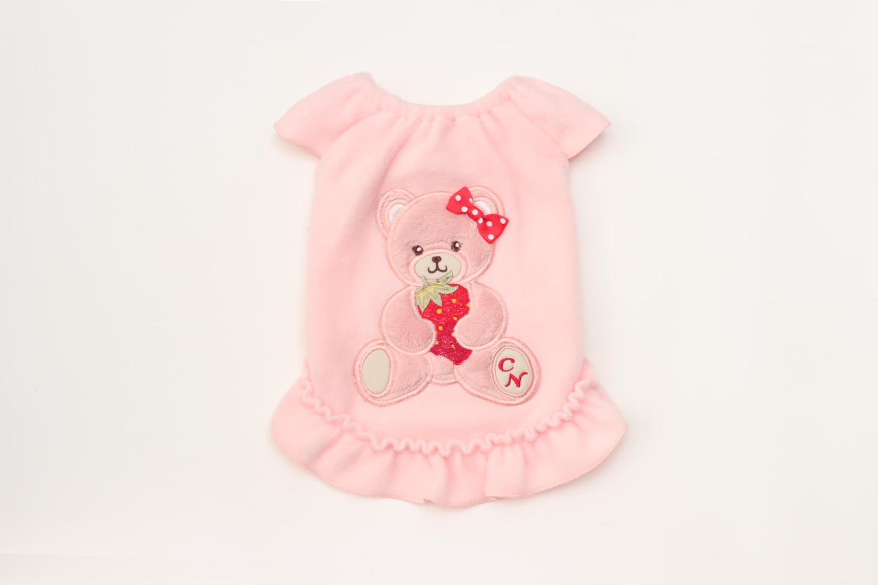 1171くまいちごフリースワンピース