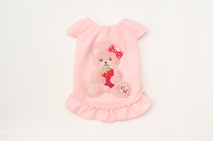 1171くまいちごフリースワンピース