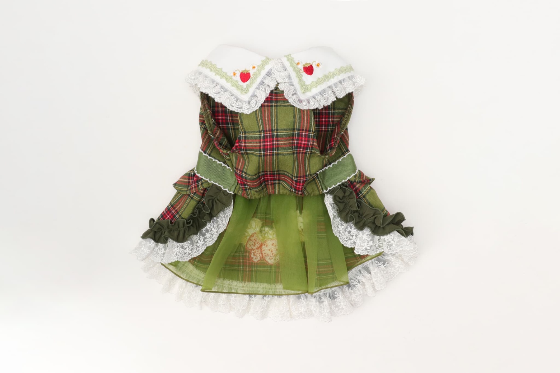 レトロいちごタータンチェックワンピース