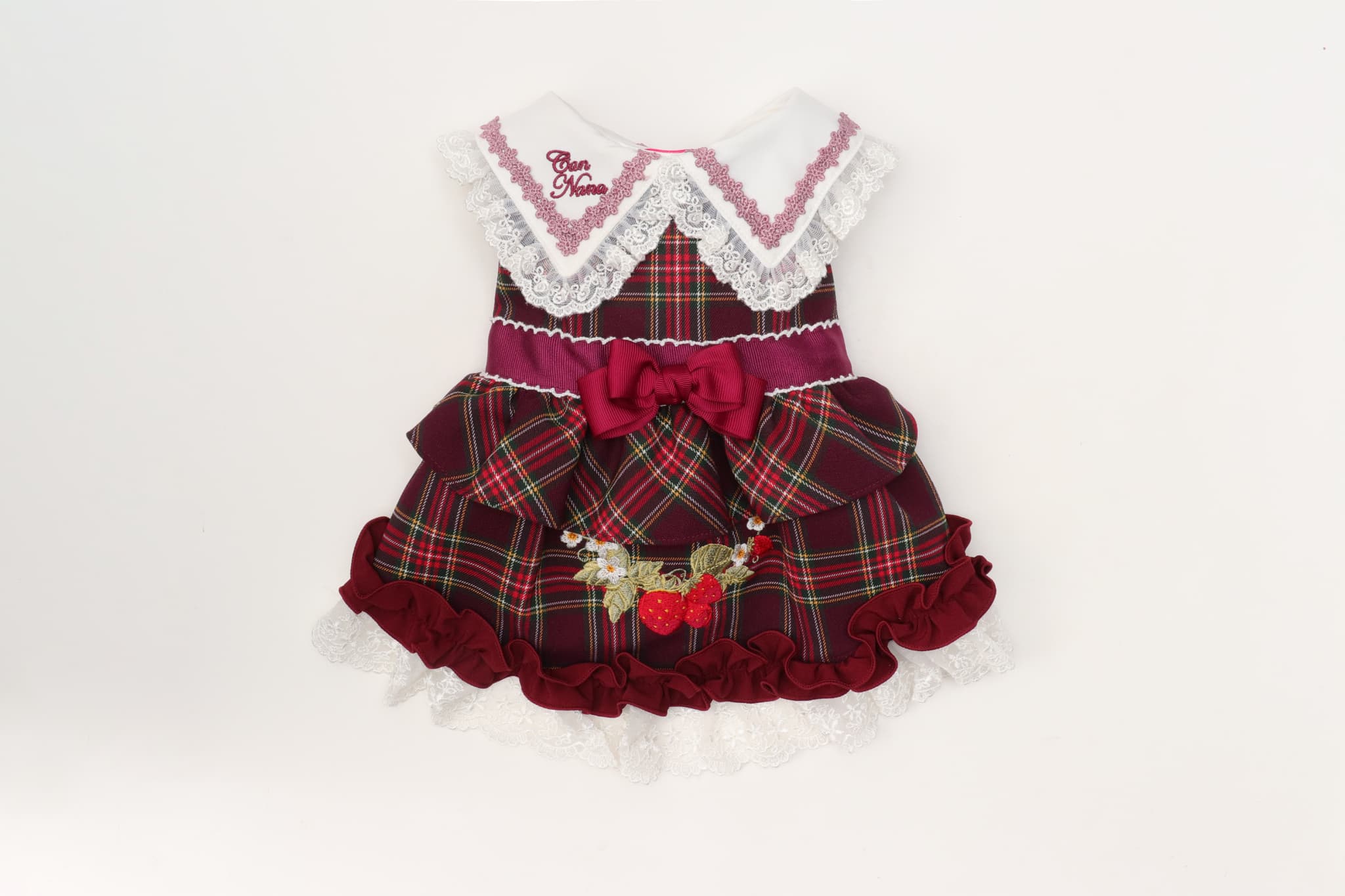 レトロいちごタータンチェックワンピース