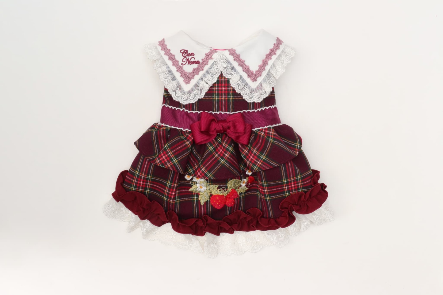 レトロいちごタータンチェックワンピース